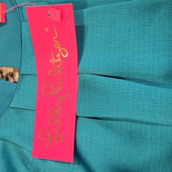 LILLY PULITZER BLAKELYNN ELBOW SLEEVE BALLON SLEEVE IN BLUE RHAPSODY.  SIZE 2. - Picture 5 of 10